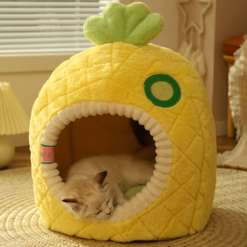 Cozy Winter Pet Sleeping Nest | Warm Closed Tent Bed for Dogs & Cats