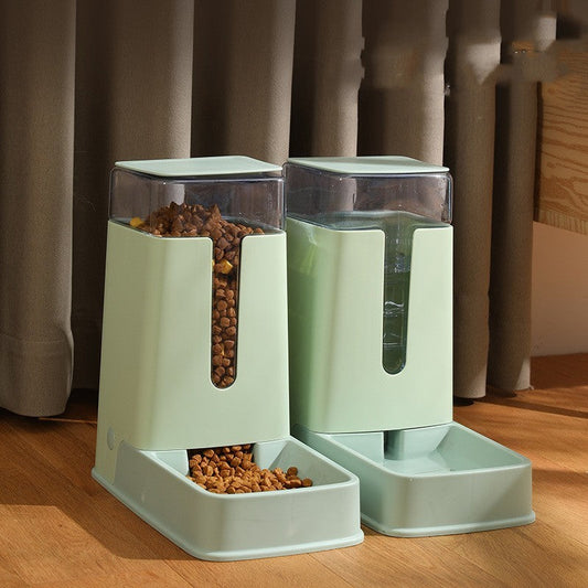 Automatic Pet Feeding Station: Double Bowl with Water Dispenser for Cats and Dogs