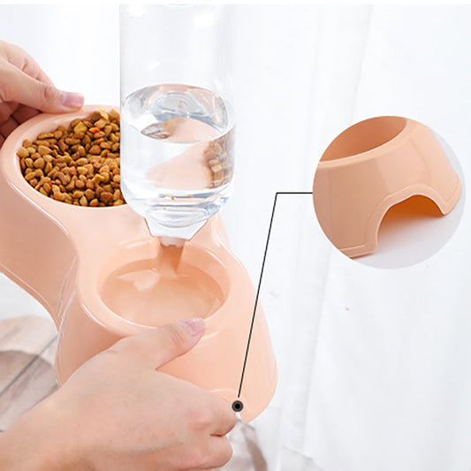 Elevated Pet Feeder Station: Double Bowl with Automatic Water Dispenser