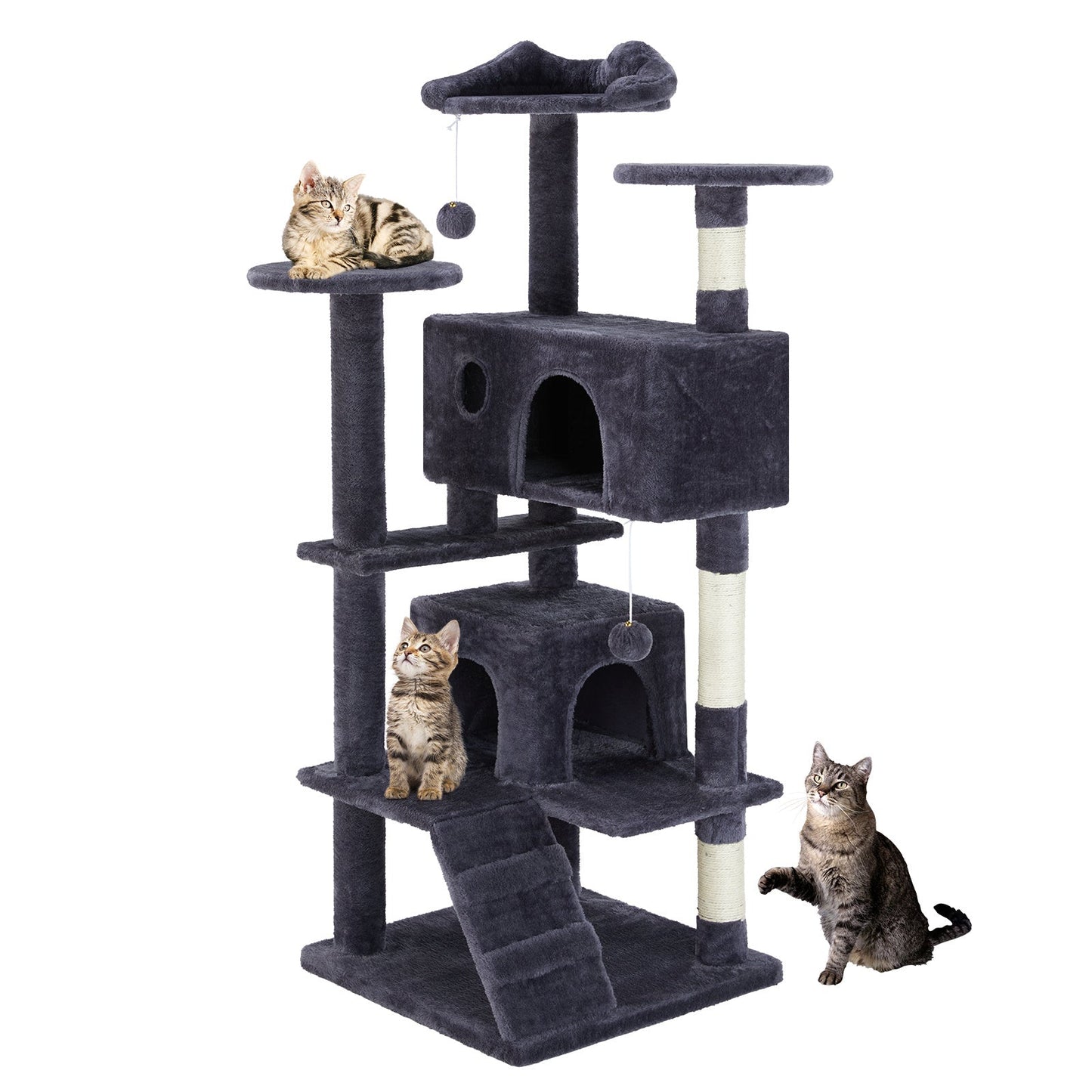 Deluxe Multi-Function Cat Treehouse | Large Indoor Pet Climbing Frame & Condo