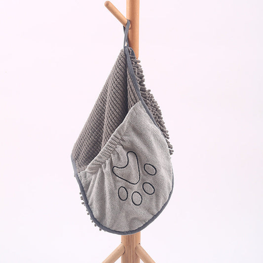 Soft Pet Scrubbing Towel Mitt | Gloved Bath Towel for Cats and Dogs