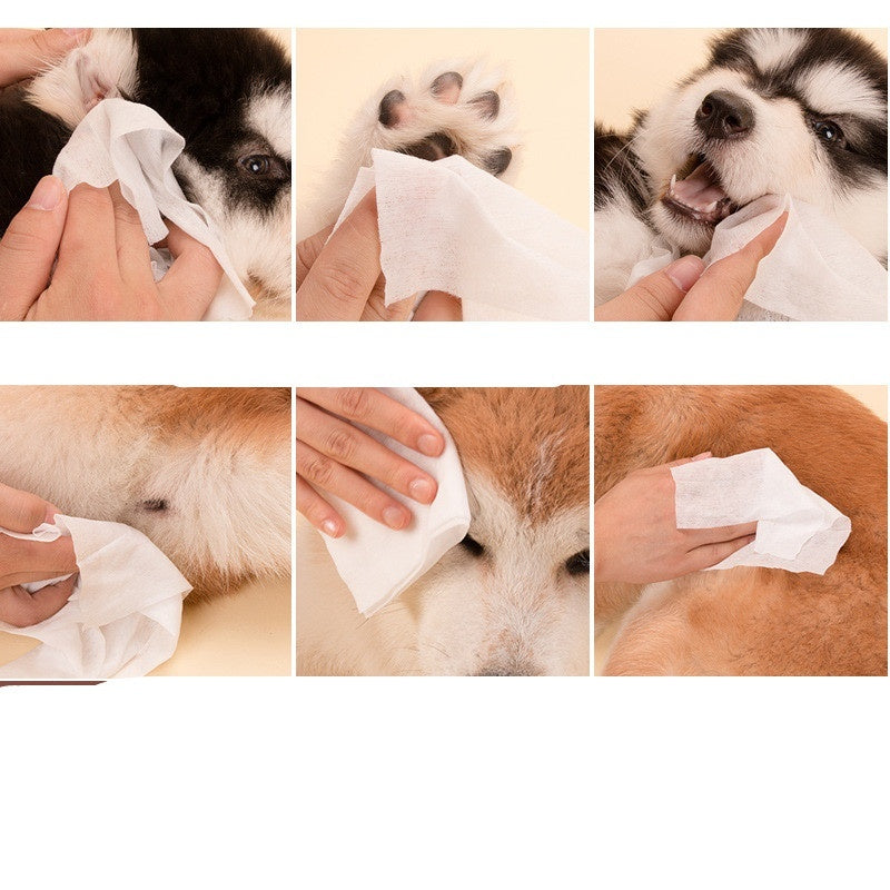 Dog & Cat Bath Wipes | Quick-Clean, Tear-Stain & Paw Cleaning Grooming Supplies