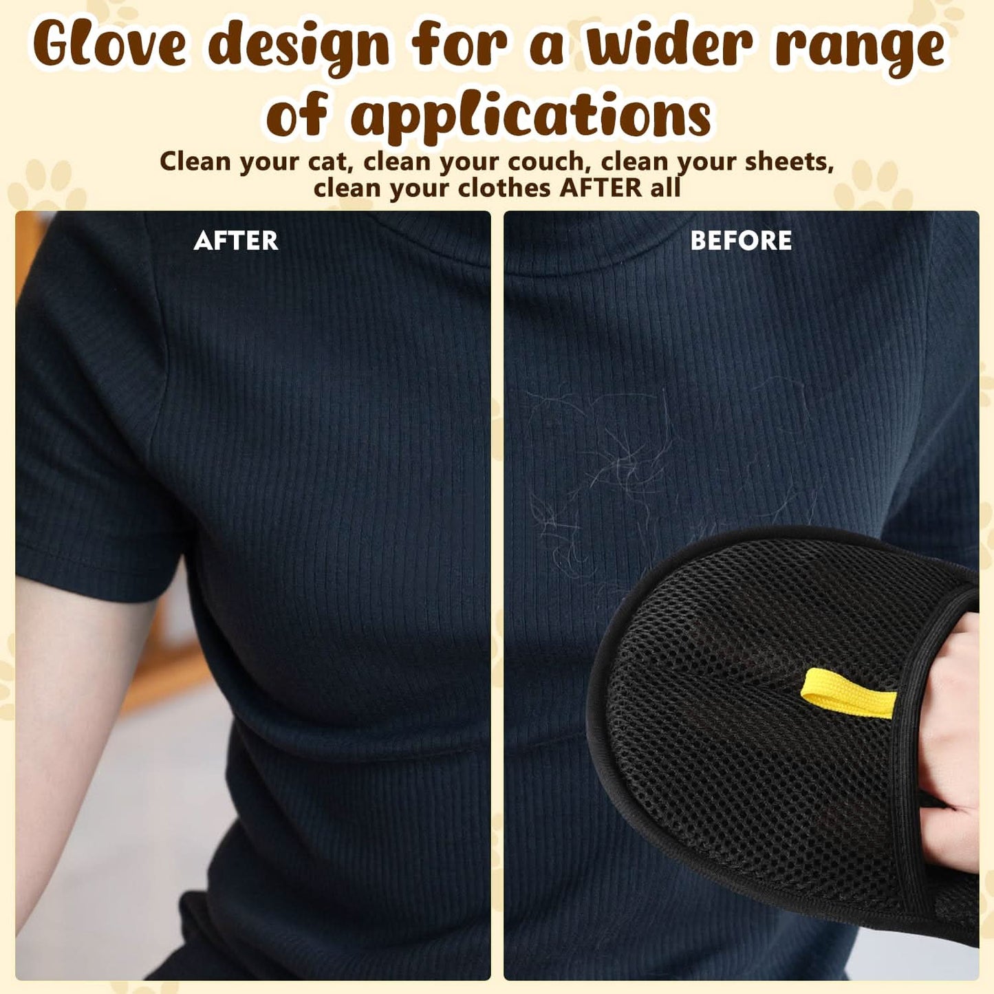 Pet Hair Remover Electrostatic Gloves – Double-Sided Efficient, Soft Silicone & Washable Reusable