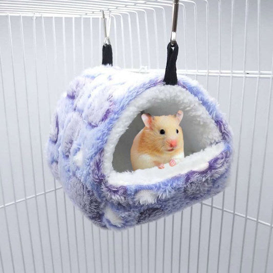 Soft Fluffy Cotton Hamster House | Warm Pet Cage Nest for Small Animals