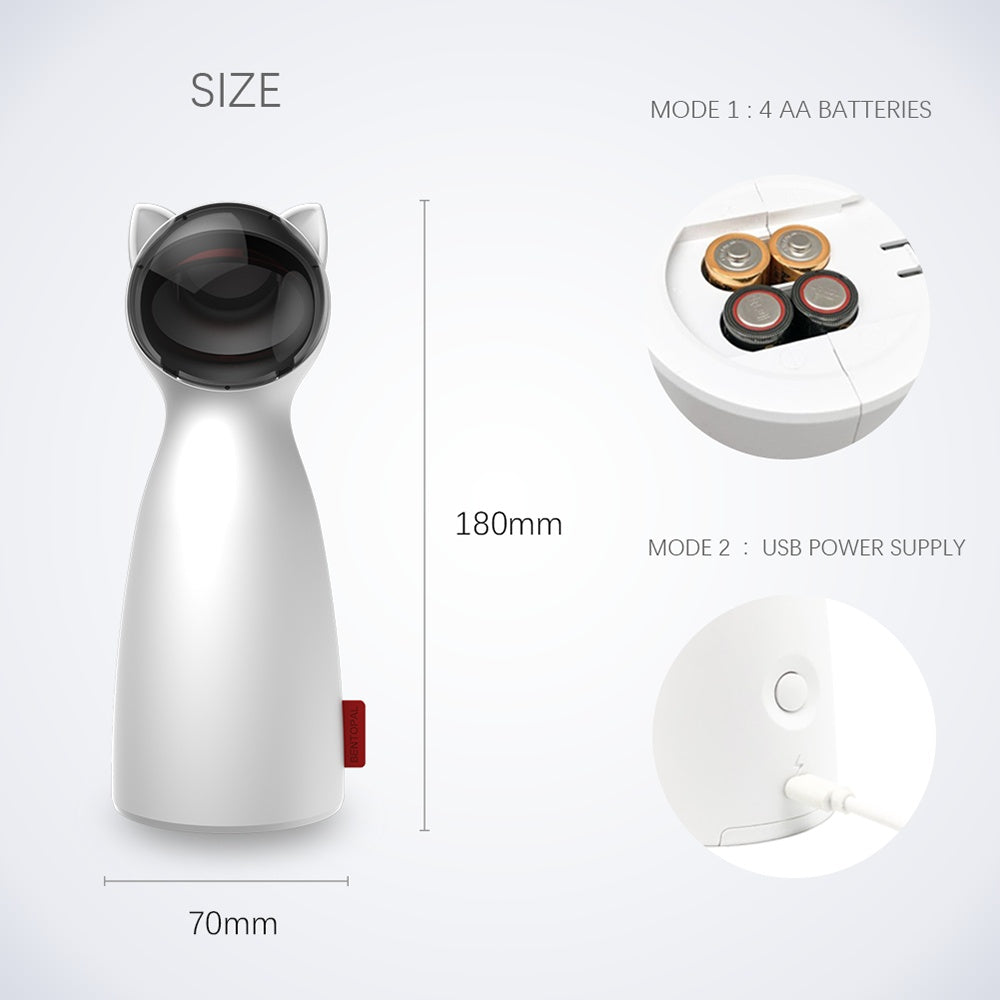 Smart Automatic Cat Laser Toy | Rotating LED Exercise & Training Fun