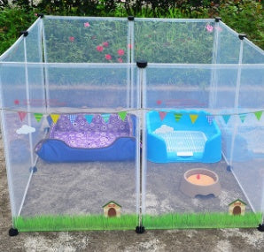 Modern Transparent Pet Isolation Fence | See-Through Freestanding Dog Gate