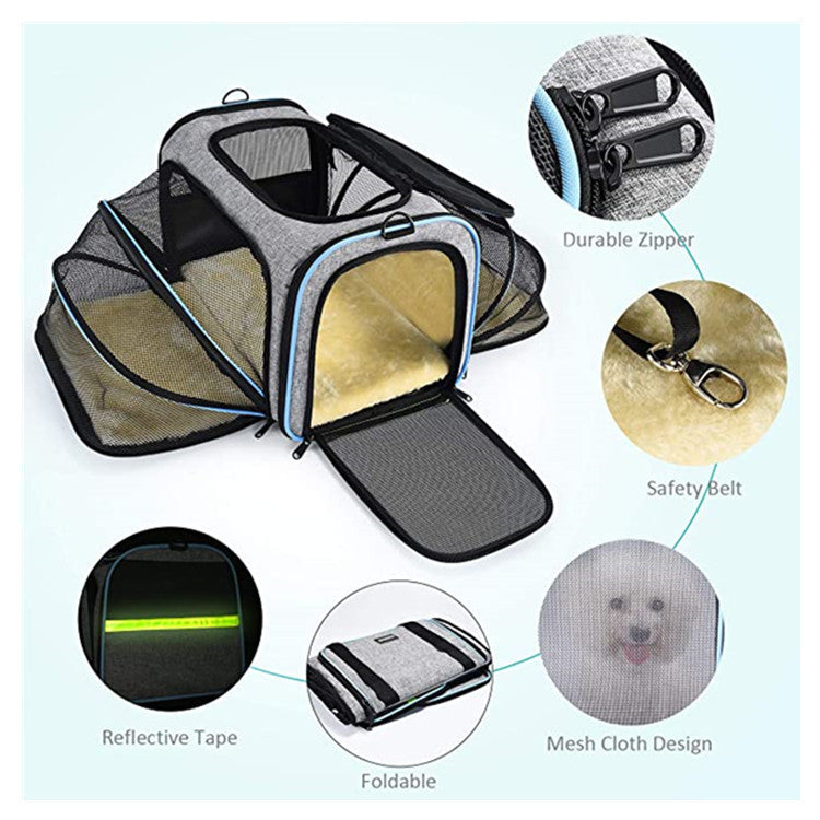 Airline Approved Expandable Pet Carrier | Foldable Soft-Sided Dog & Cat Travel Bag