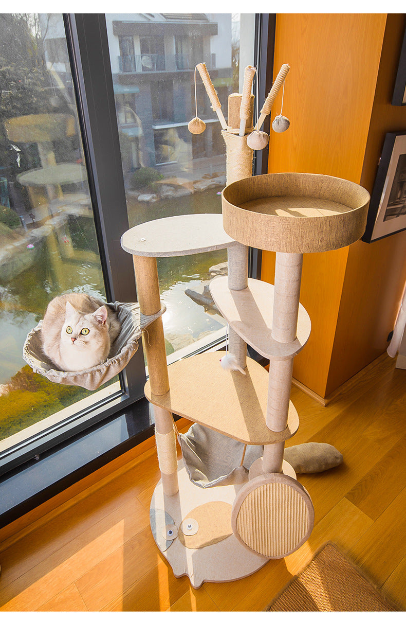 Modern Large Cat Climbing Frame | Integrated Shelf Cat Tree for Multiple Cats
