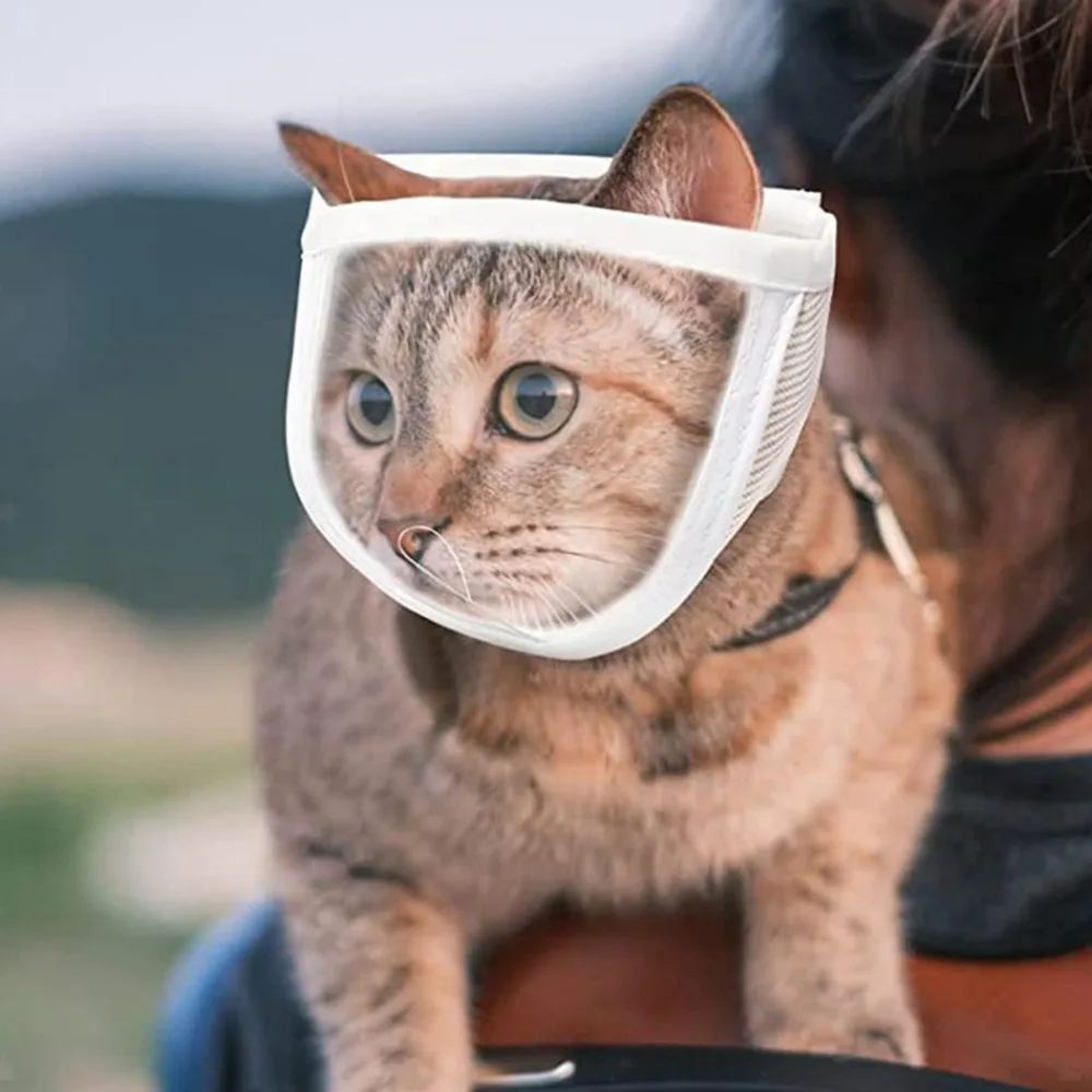 Adjustable Anti-Bite Pet Muzzle Mask | Breathable Tool for Puppy, Kitten, Cats, & Dogs