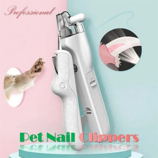 Professional Pet Nail Clippers with LED Light | Safety Trimmer Tool for Dogs & Cats