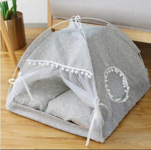 Removable & Washable Semi-Enclosed Pet Bed | Warm Snuggle Cave House