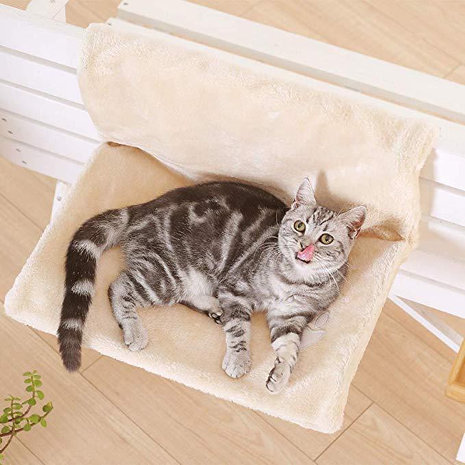 Modern Cat Bed Hammock | Elevated Breathable Pet Perch & Lounger