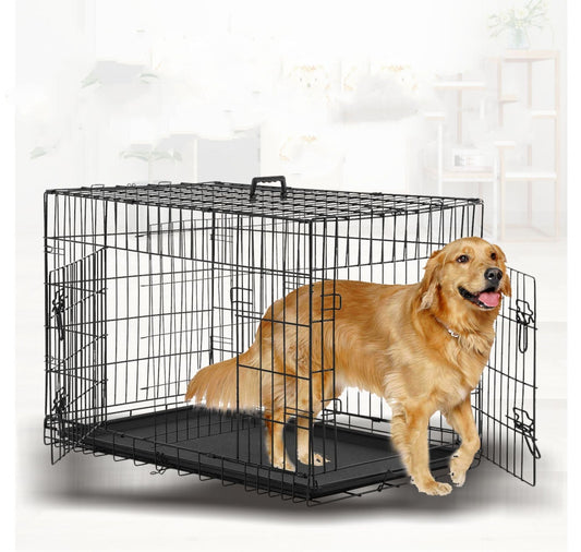 Durable Cat & Labrador Folding Cage | Portable Wire Pet Crate for Large Animals