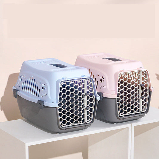 Portable Pet Travel Carrier | Cat Air Box, Small/Medium Dog Cage Outing Bag