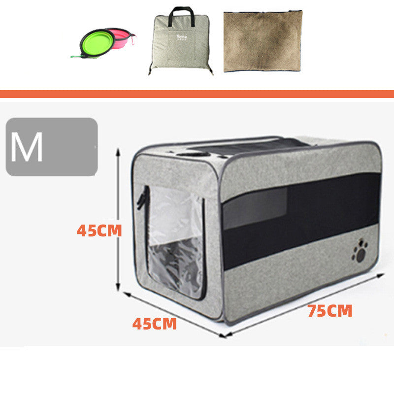 Soft Folding Pet Carrier Cage | Travel Bag with Locking Safety Zippers