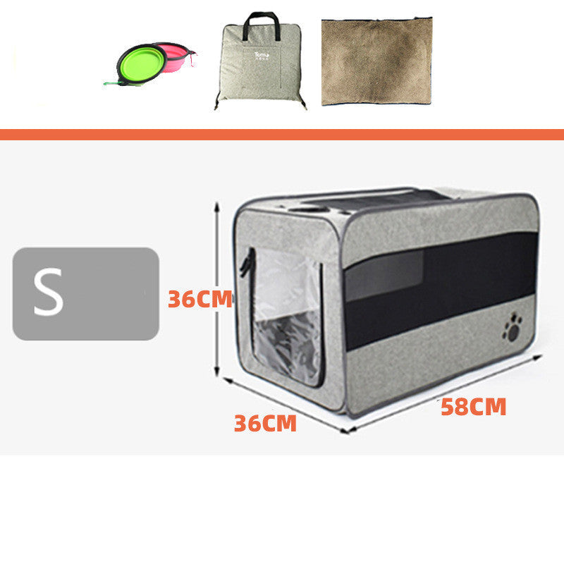 Soft Folding Pet Carrier Cage | Travel Bag with Locking Safety Zippers