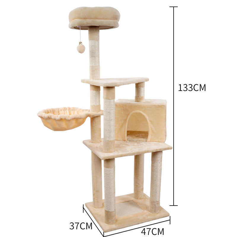 Durable Multi-Layer Cat Toy Tower | Chamfered Edge Wooden Jumping Platform